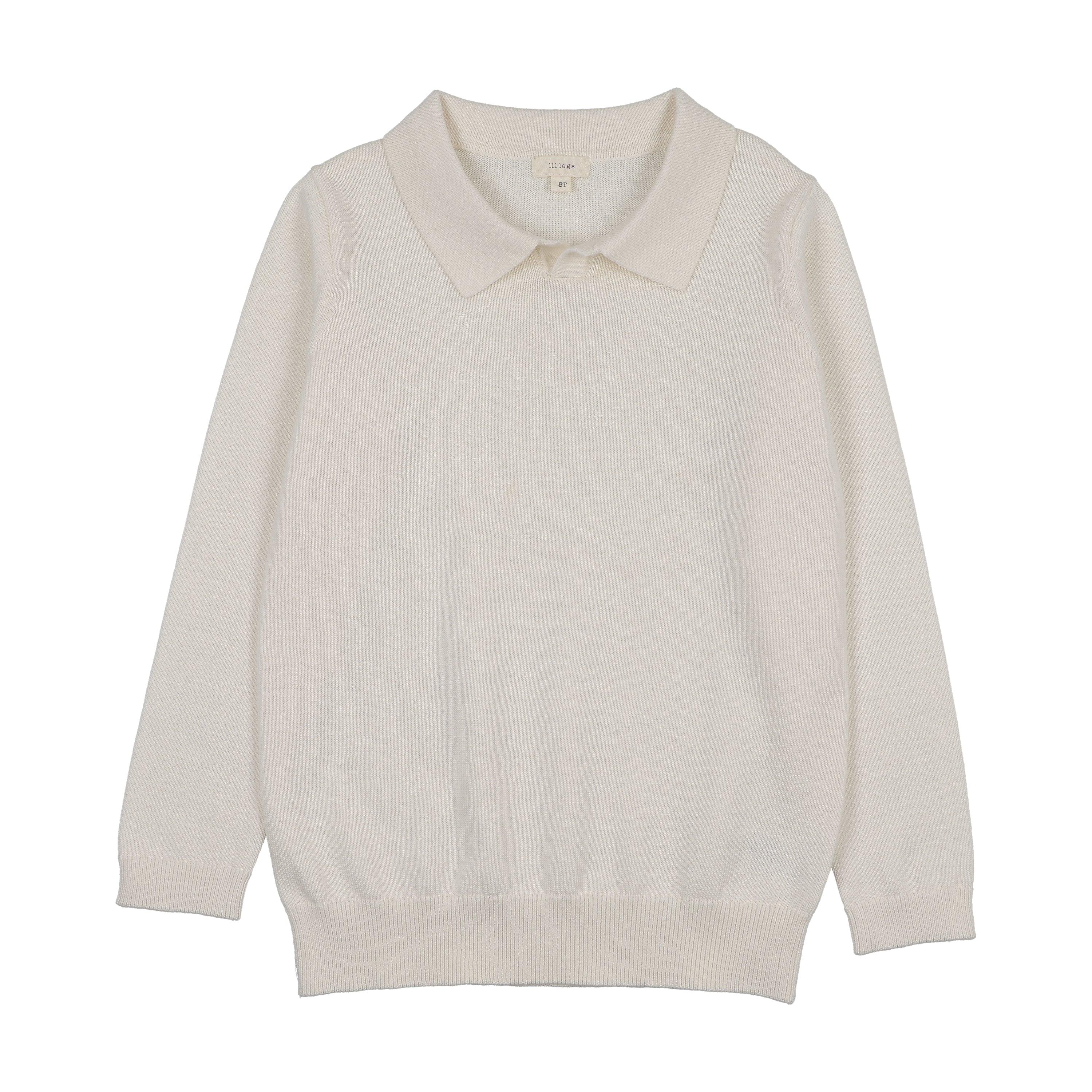 Knit Long Sleeve Polo-Off White