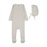 Cherry blossom footie set-cream/blue