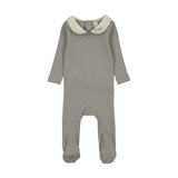 Le bebe pointelle footie-light blue