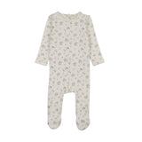 Garden cluster print footie-cream/blue
