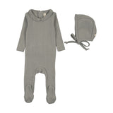 Crochet collar footie set-light blue