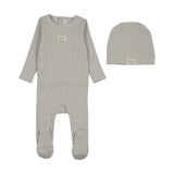 Striped bebe footie set-light blue