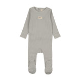 Striped bebe footie-light blue