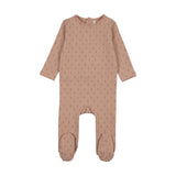 Stripe print footie-dusty pink