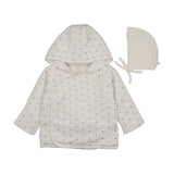 Padded bitsy floral jacket-cream/pink