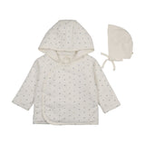 Padded bitsy floral jacket-cream/blue