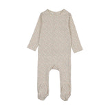 Dahlia vines print footie-cream/pink
