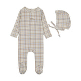 Tartan print footie set-oat