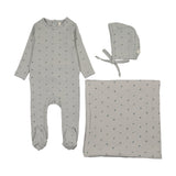 Bitsy floral layette set-pale blue