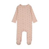 Bitsy floral footie-pale pink