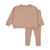 Sweatshirt set - floral-dusty pink