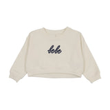 Cropped baby sweatshirt-gingham-cream/blue