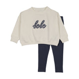 Sweatshirt set - gingham-cream/blue