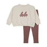 Sweatshirt set - gingham-cream/pink