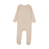 Gingham bebe footie-pale pink