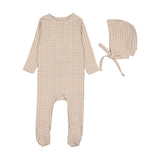 Gingham bebe footie set-pale pink