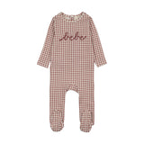 Gingham bebe footie-mauve
