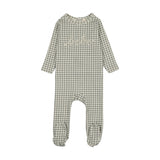Gingham bebe footie-pale blue