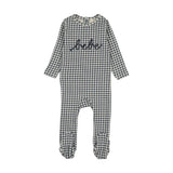 Gingham bebe footie-off navy