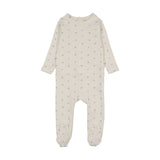Bitsy floral footie-cream/oat