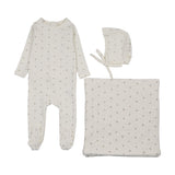 Bitsy floral layette set-cream/oat