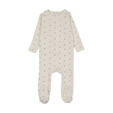 Bitsy floral footie-cream/pink