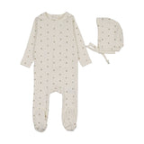 Bitsy floral footie set-cream/pink