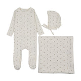 Bitsy floral layette set-cream/pink
