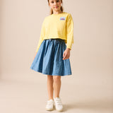 Cropped Tee-Fresh Blue