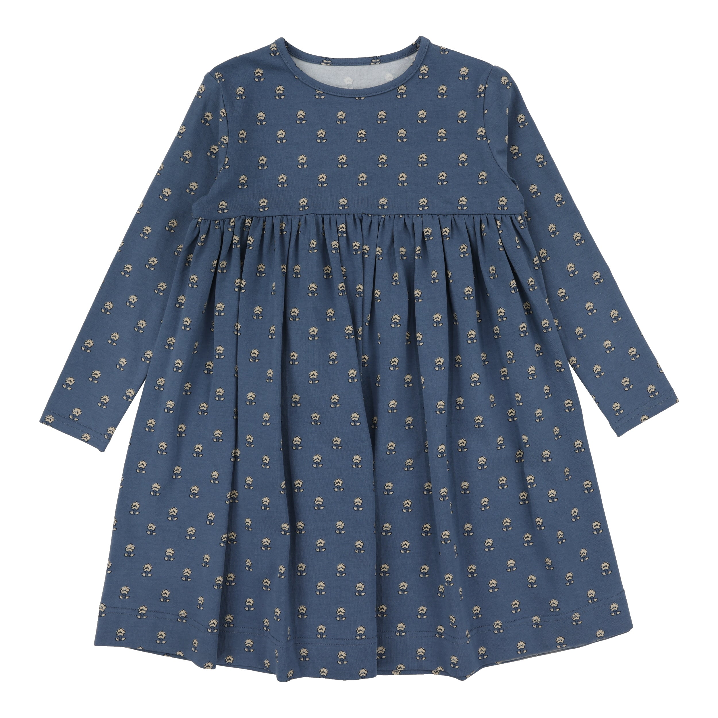 Vintage Floral Dress-Off Blue