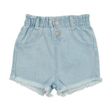 Paperbag Shorts - Light Wash