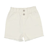 Paperbag Shorts - White Denim
