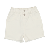 Paperbag Shorts - White Denim