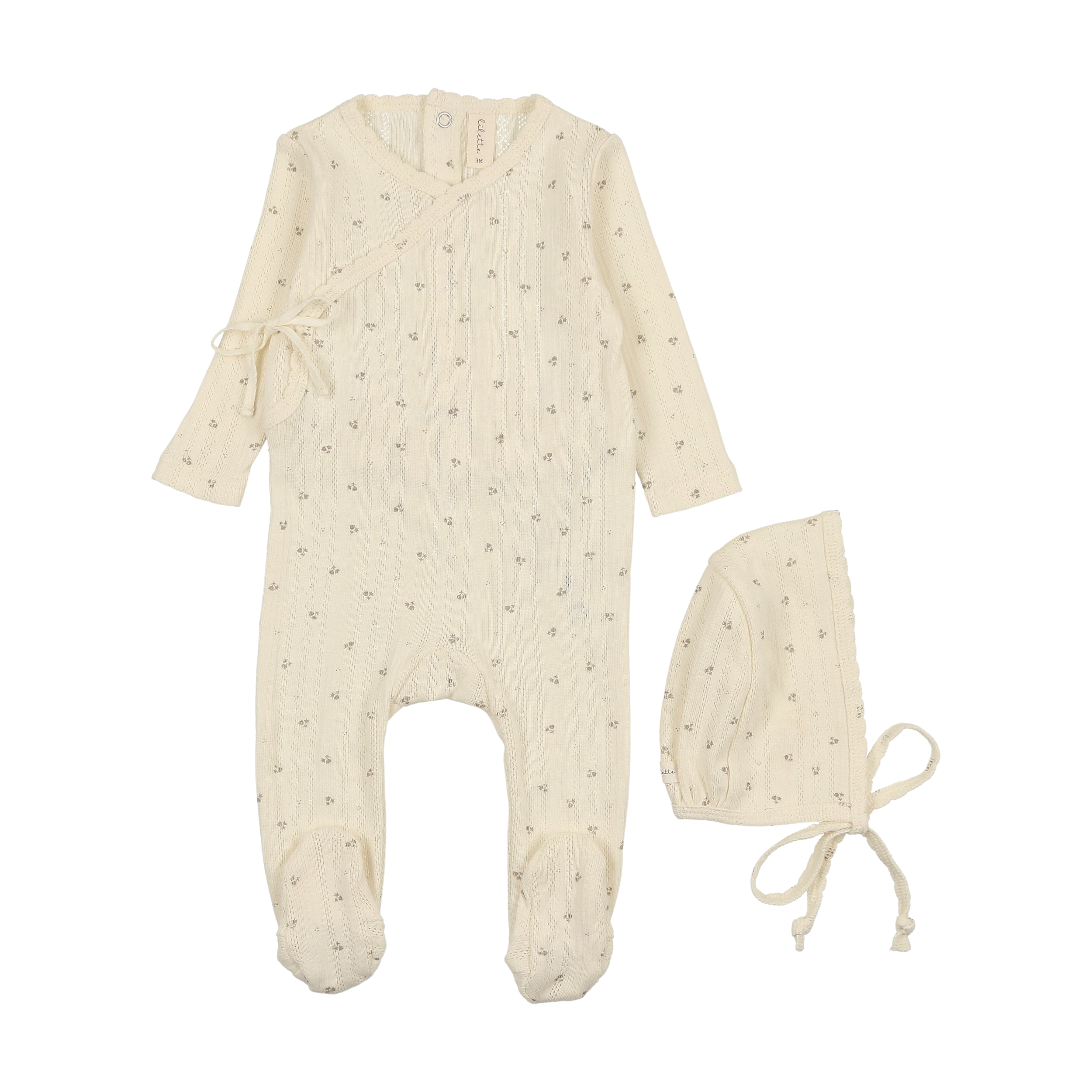 Printed Pointelle Wrap Footie Set