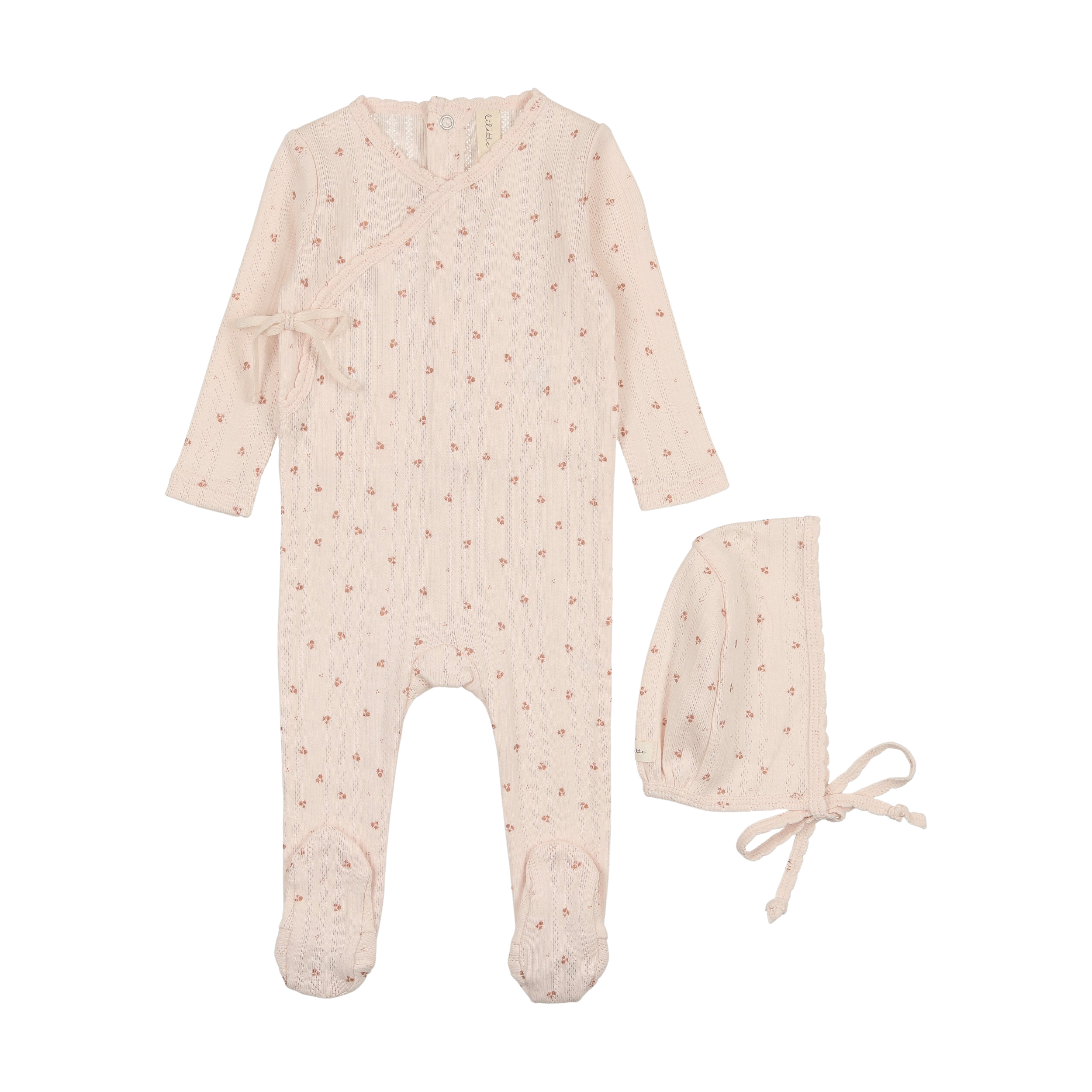 Printed Pointelle Wrap Footie Set