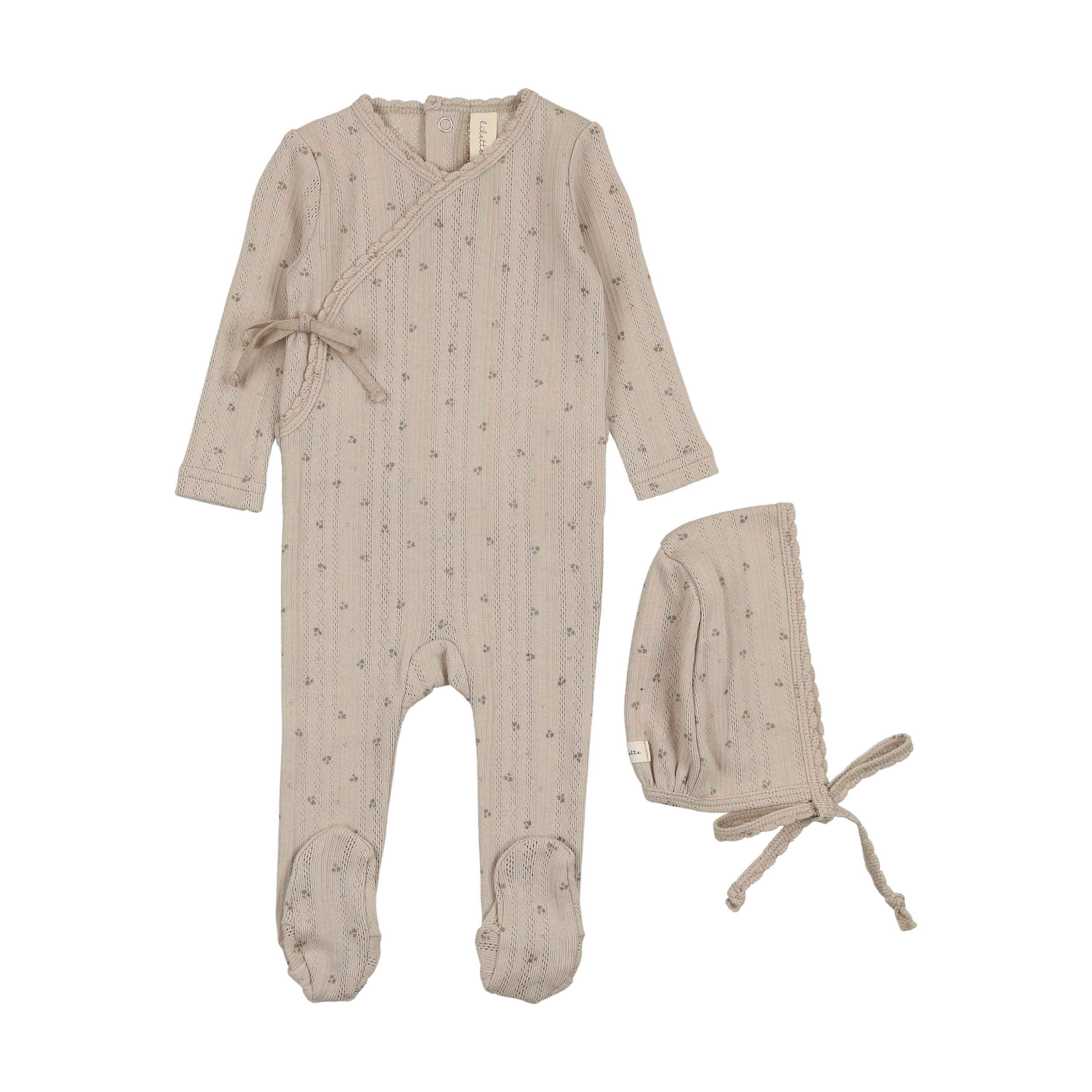 Printed Pointelle Wrap Footie Set