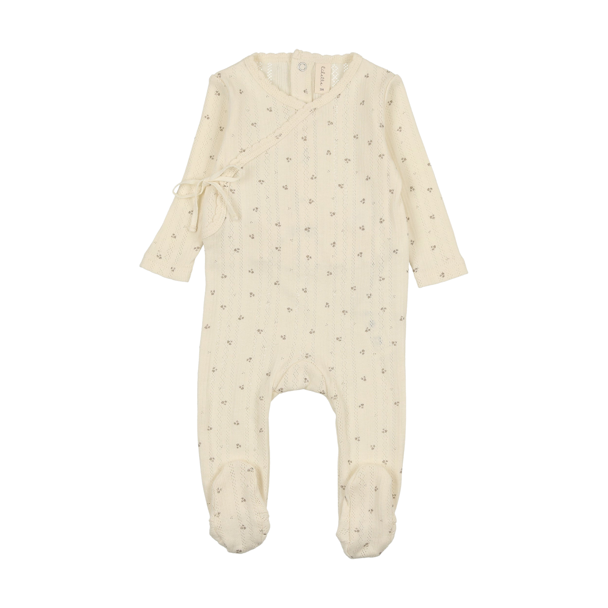 Printed Pointelle Wrap Footie