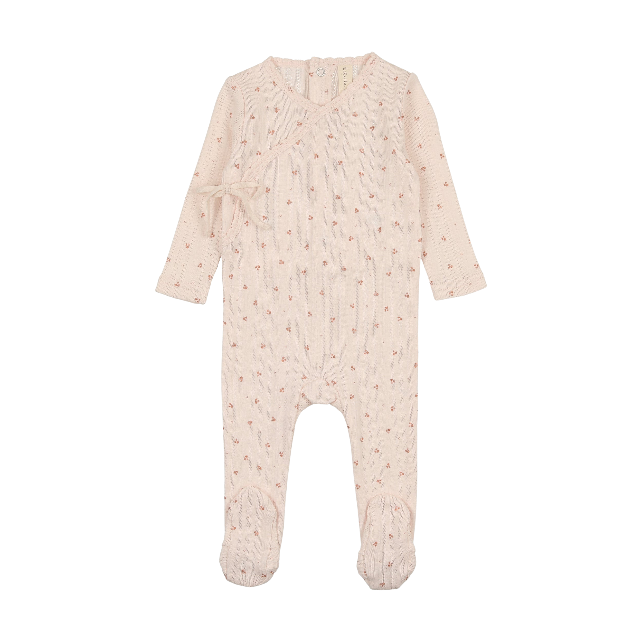 Printed Pointelle Wrap Footie