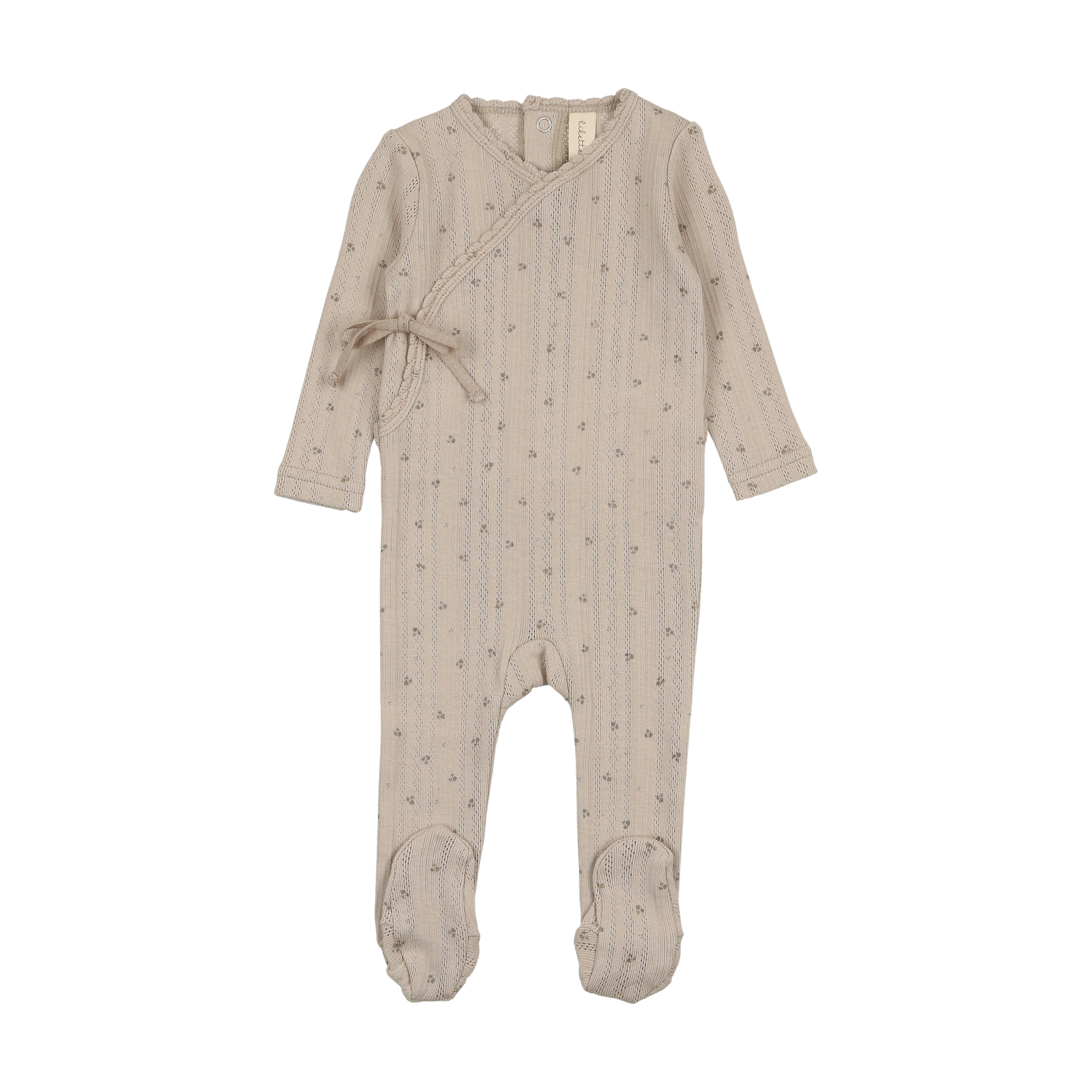 Printed Pointelle Wrap Footie