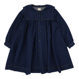 Pleated Sailor Dress-Navy Denim