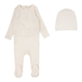Dotted Footie Set - Cream/Pink