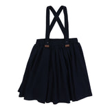 Ribbed Suspender Skirt-Navy
