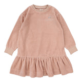 Rhinestone Velour Dress-Dusty Pink