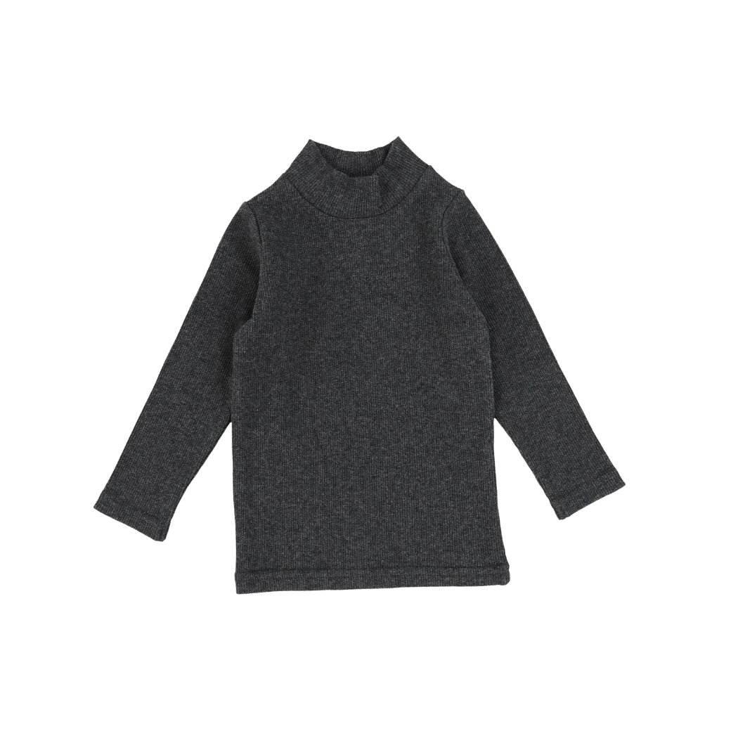 Ribbed Mockneck - Heather Grey