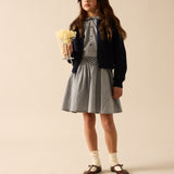 Plaid Edition Girls Skirt-Dried Blue Plaid