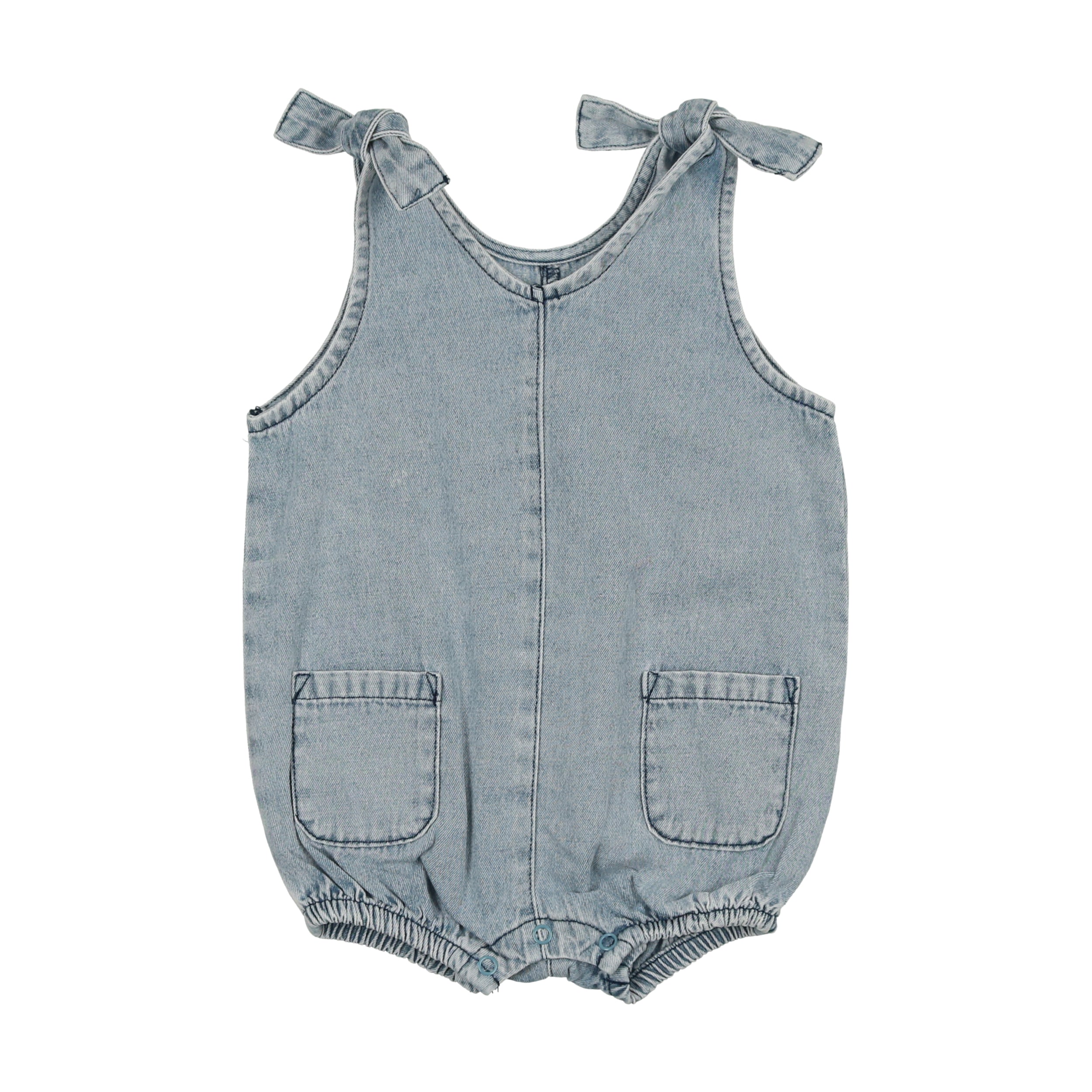 Lil Leg Stonewash Girls Romper - Stonewash Lil Leg Stonewash Girls Romper - Stonewash