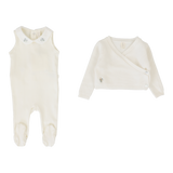Knit Wrap Sleeveless Footie Set