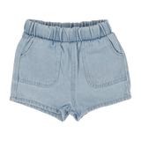 Pull On Shorts - Light Wash