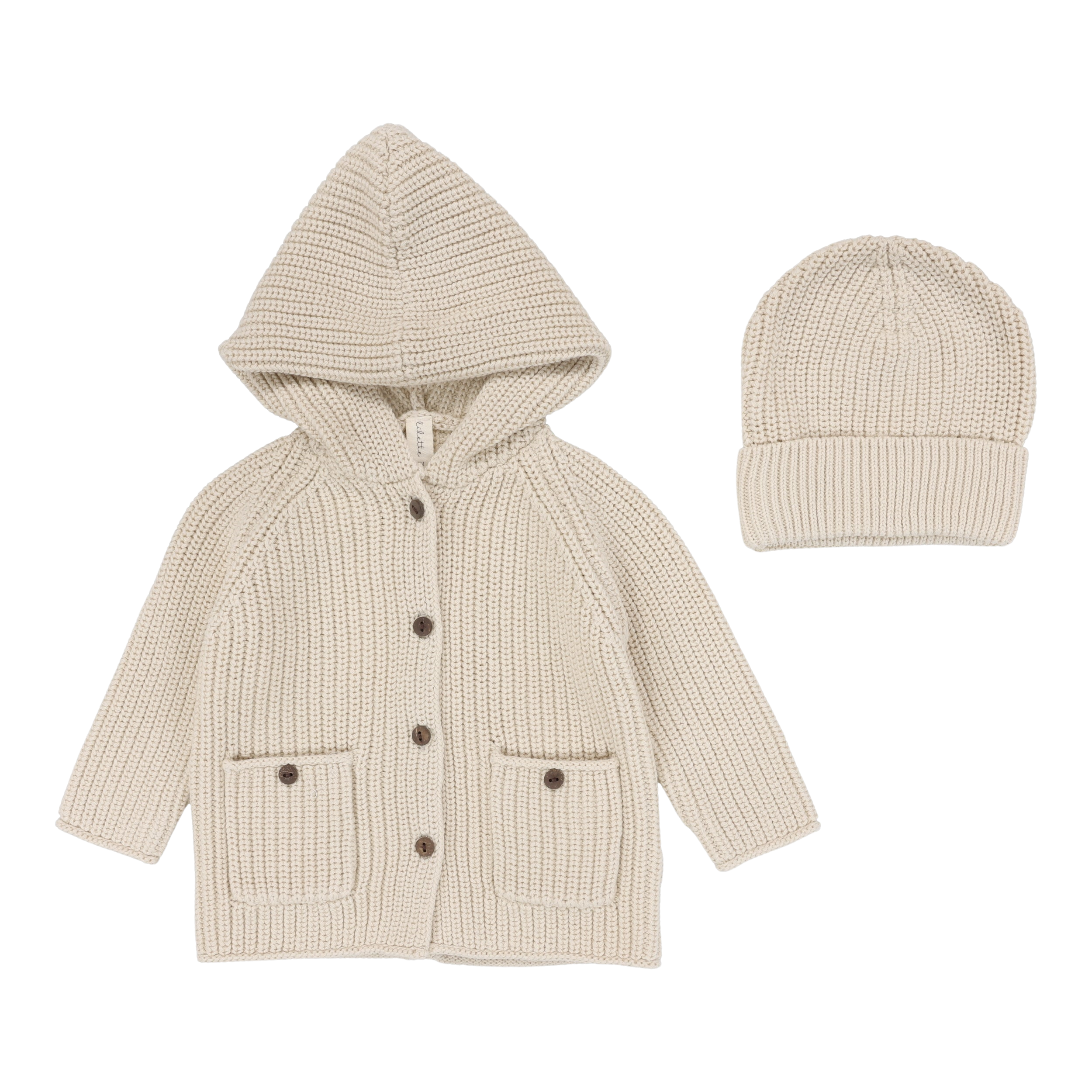 Chunky Knit Jacket + Beanie