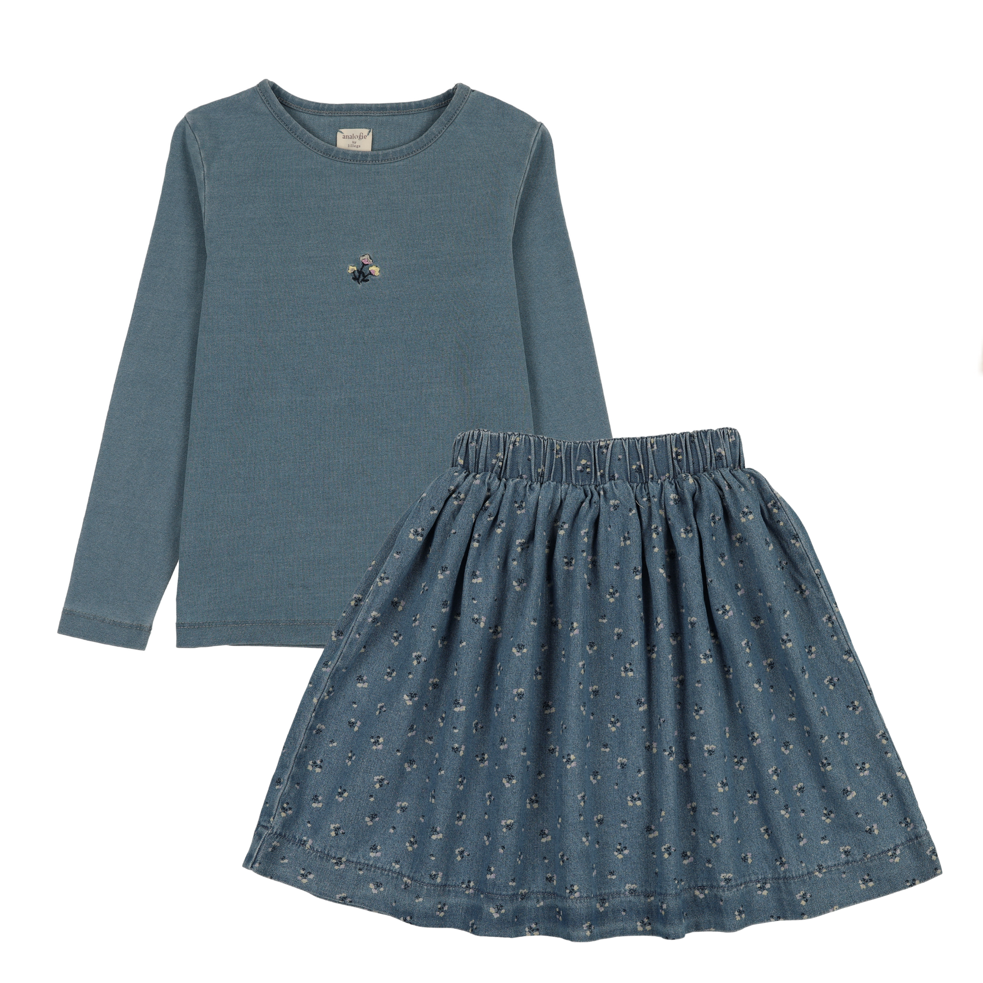 Dainty Denim Girls Set